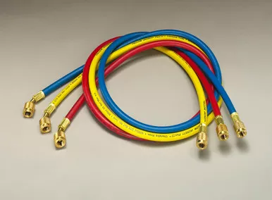 Yellow Jacket 21985 PLUS II 1/4" Double Barrier Charging Hose Set HAV Standard Fitting 60" - 3 Pack RYB