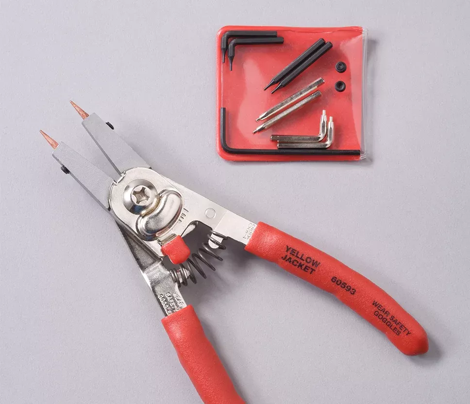 Yellow Jacket 60593 Small Retaining Ring Pliers – Combination Internal/External