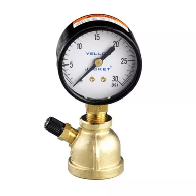 Yellow Jacket 78080 Gas Pipe Pressure Test Gauge 0 - 30 lb. for 3/4" Pipe