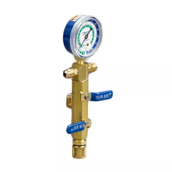 Yellow Jacket 93853 SuperEvac™ Evacuation Manifold with 2 Valves, Lo-Side Gauge Mount and 3/8" Female Flare Coupler