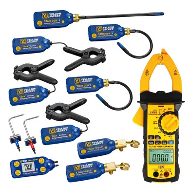 Yellow Jacket Complete measureQuick Wireless Charging, Air and Electric Kit with YJACK Pressure Gauges, Temperature Clamps, Psychrometers, Manometer, and Electrical Clamp Meter