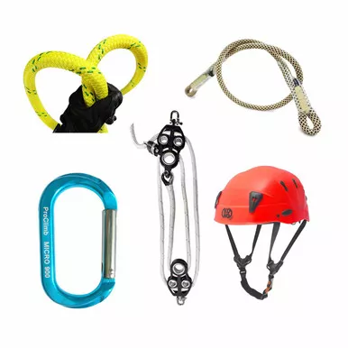 Yellow Matador Bull Rope , LANYARD And Hardware Kit With Red SPIN Professional shock-absorbing Helme