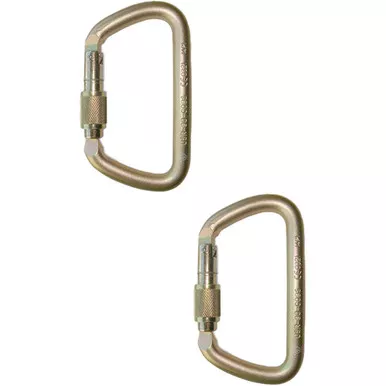 Zinc Plated USR-98-C09S Steel Carabiners (2-Pack) From PRO CLIMB