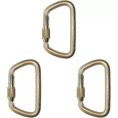 Zinc Plated USR-98-C09S Steel Carabiners (3-Pack) From PRO CLIMB